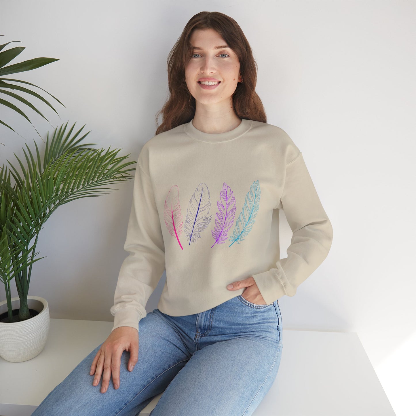 Bird's Feather Sweatshirt - Unisex Crewneck