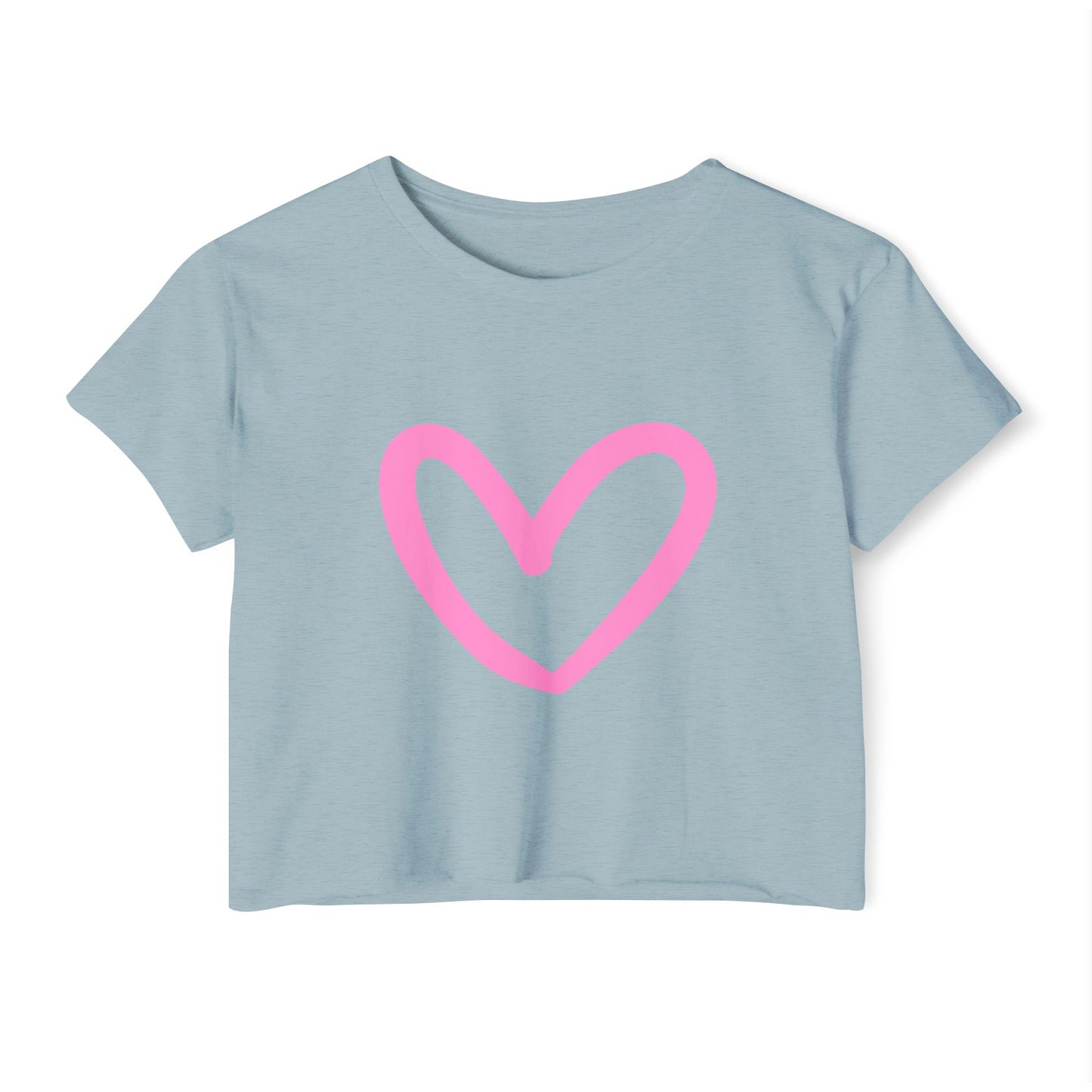 Women's Festival Crop Top - Pink Heart Design