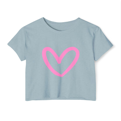 Women's Festival Crop Top - Pink Heart Design