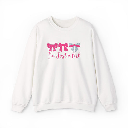 'I'm Just a Girl' Embroidery Sweatshirt
