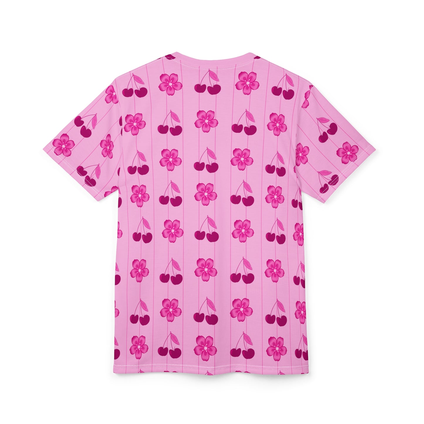 Pink Cherry Floral All-Over Print T-Shirt