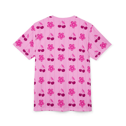 Pink Cherry Floral All-Over Print T-Shirt