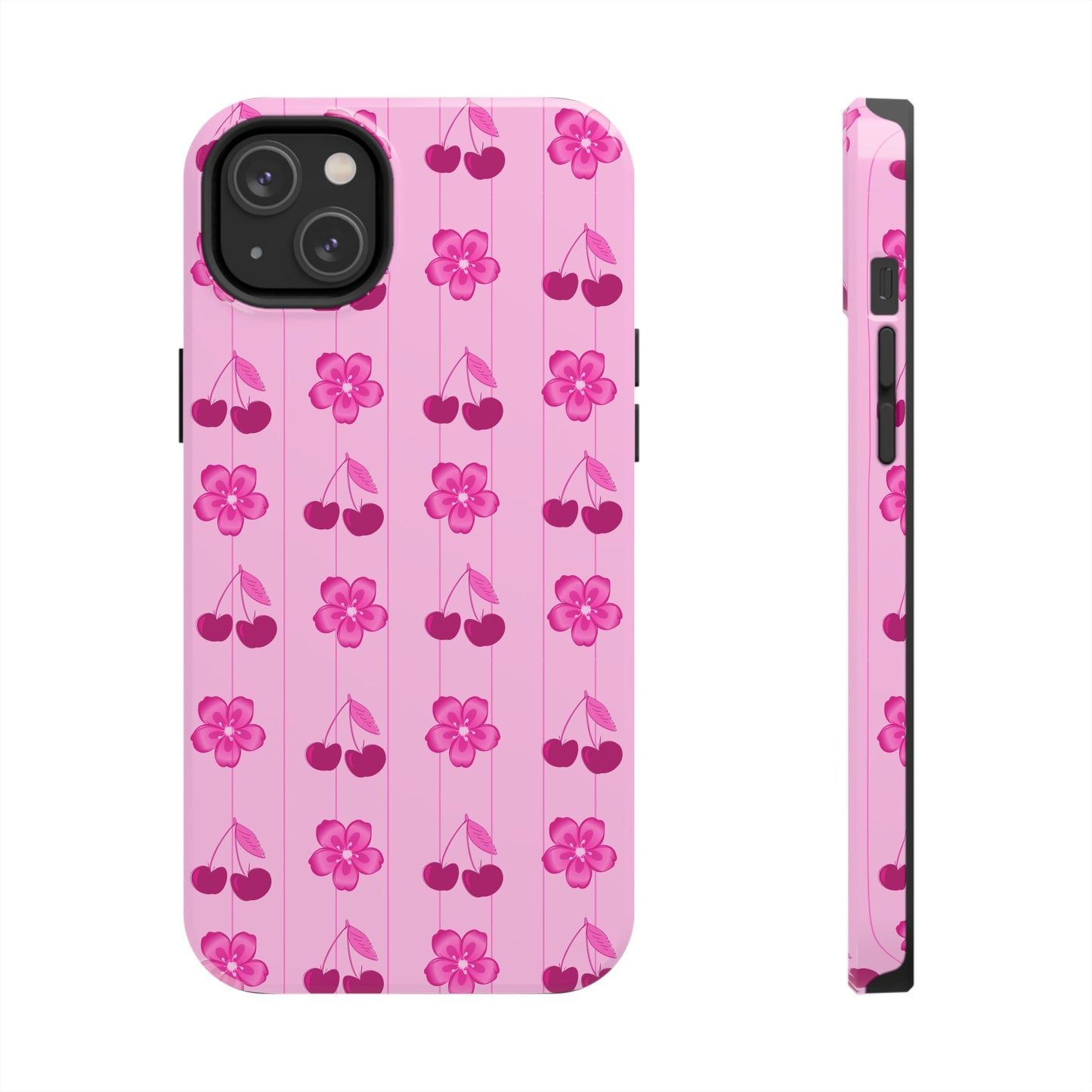 Pink Floral Cherry Tough iPhone Case