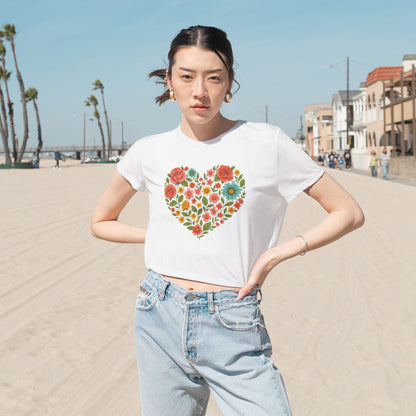 Floral-Love Cropped Tee