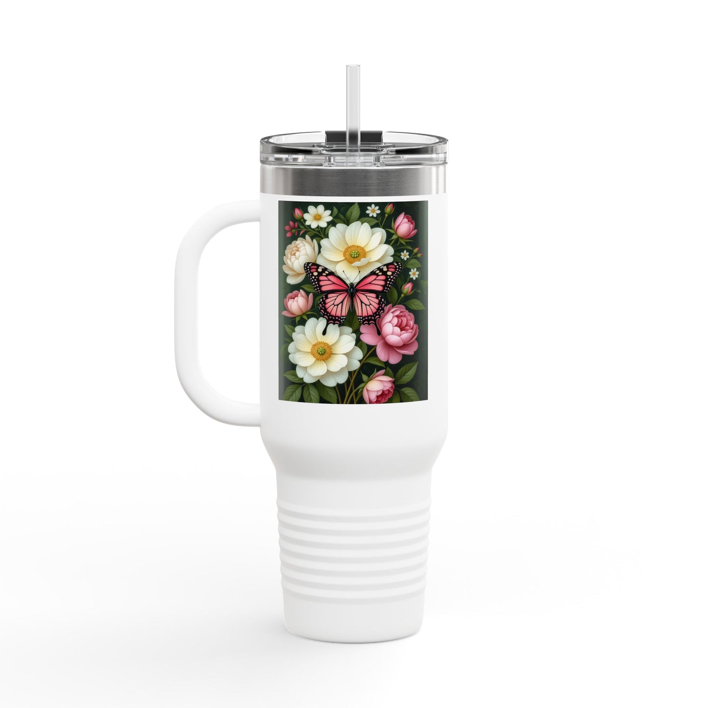 Floral Butterfly Travel Mug