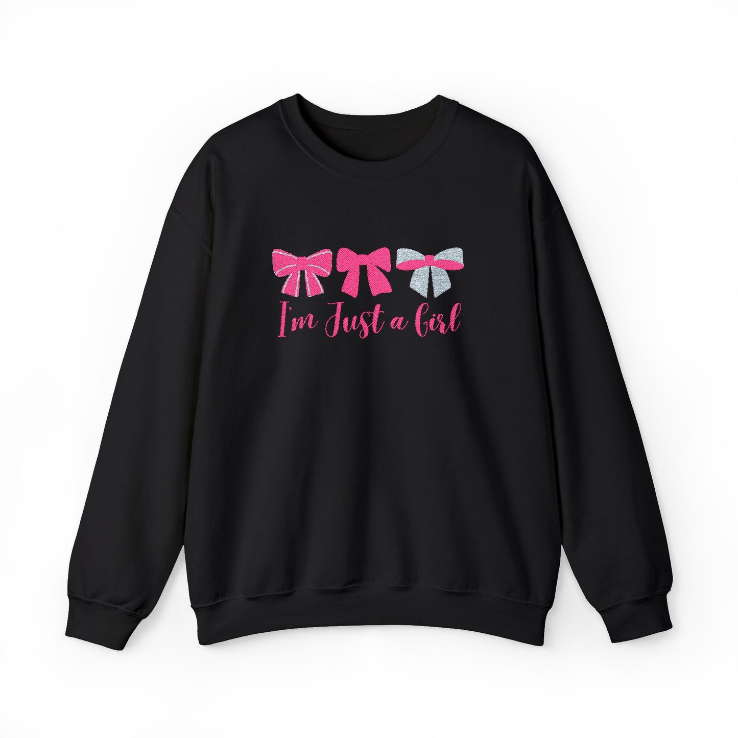 'I'm Just a Girl' Embroidery Sweatshirt