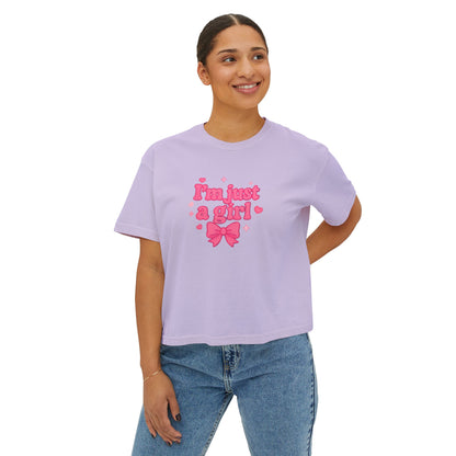 Boxy Tee - I'm Just A Girl Women's Graphic T-Shirt