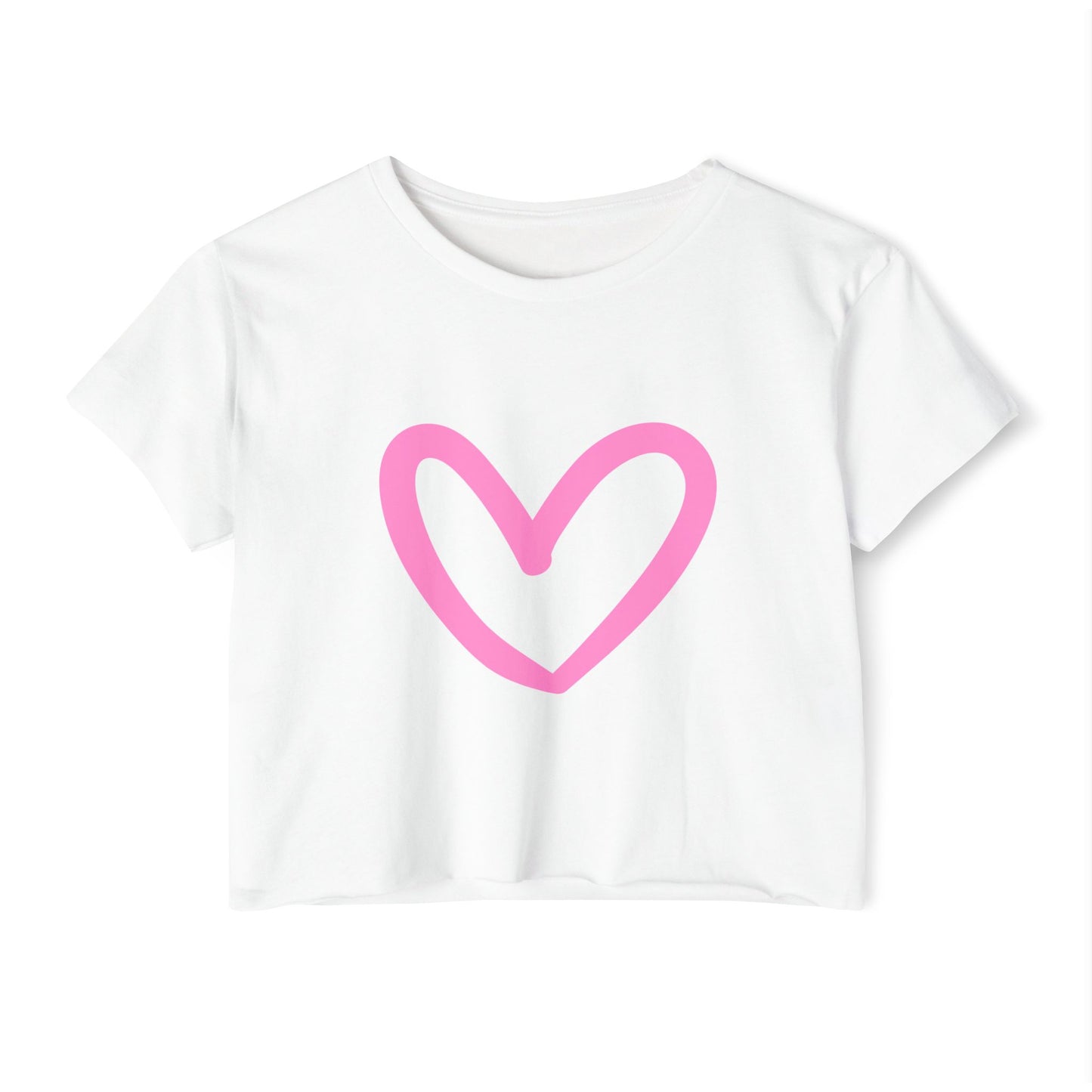 Women's Festival Crop Top - Pink Heart Design