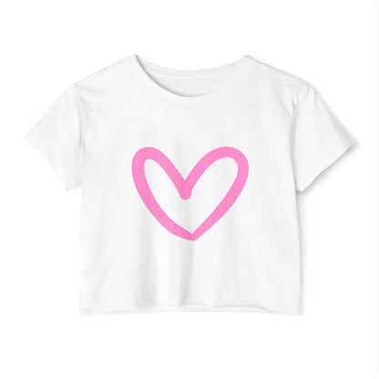 Women's Festival Crop Top - Pink Heart Design