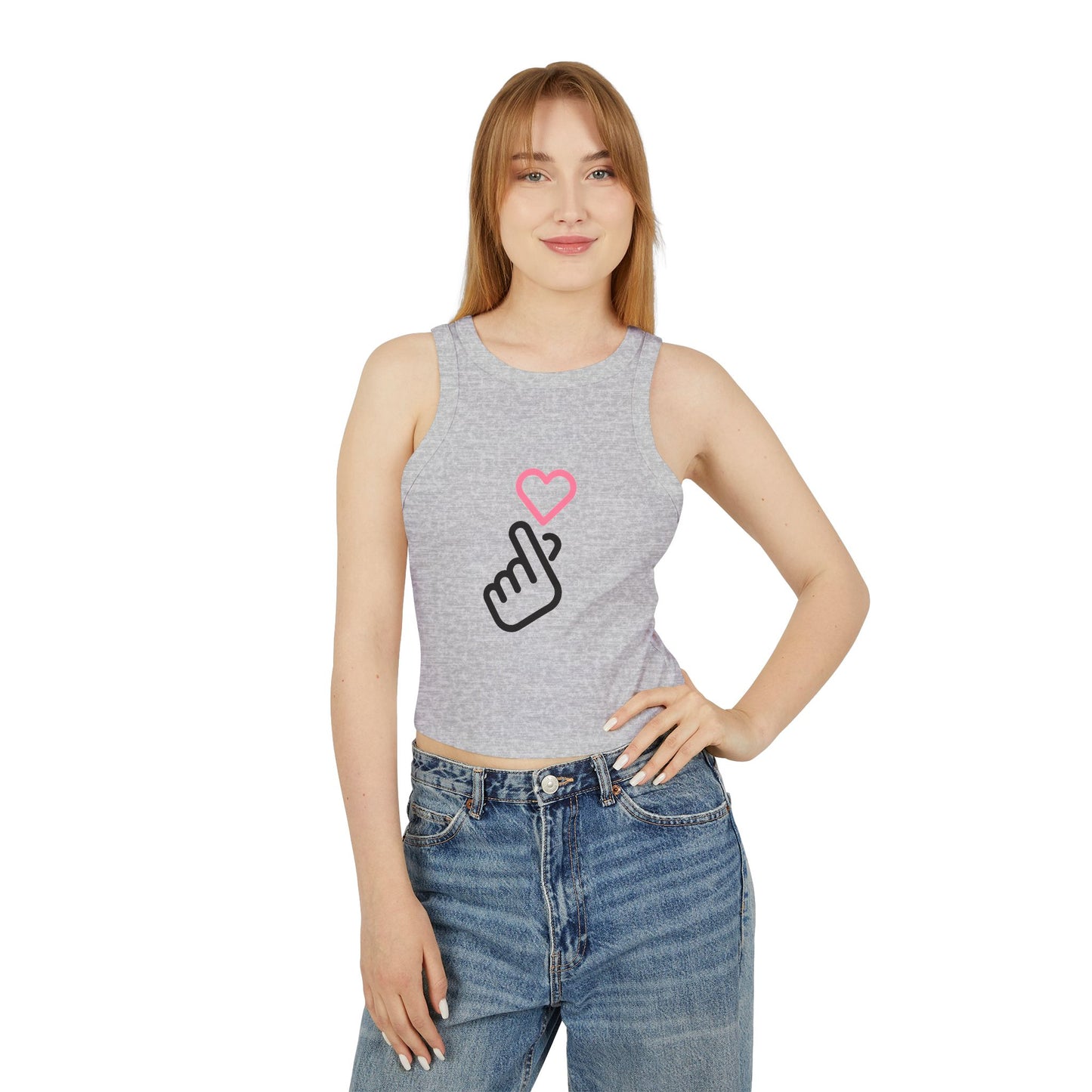 Tank Top - Finger Heart K-pop - Cute & Minimal Design