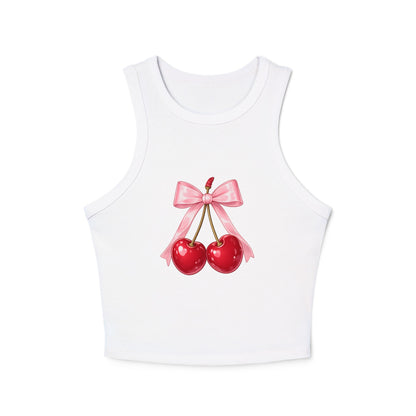 Cherry Bow Charm Racer Tank Top