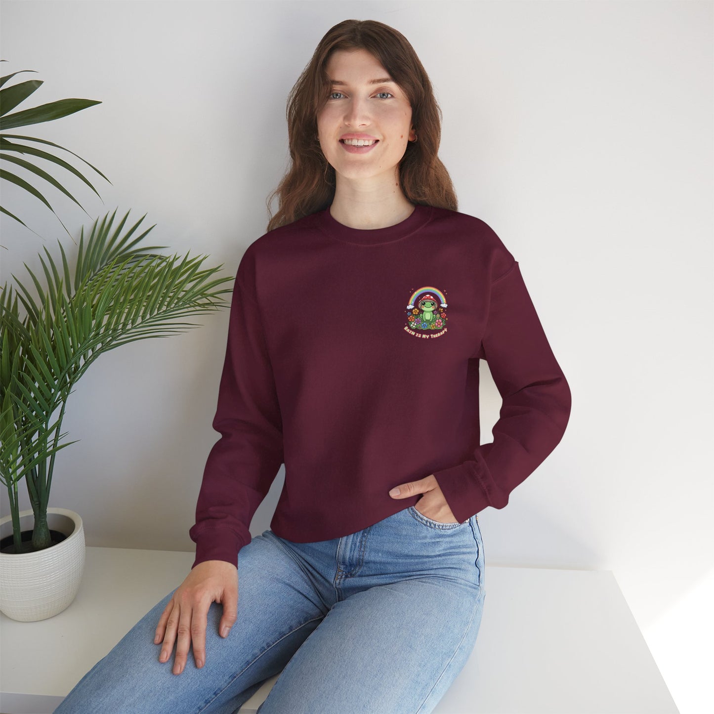 Rain Is My Therapy Sweatshirt — Cozy Weather Therapy Crewneck