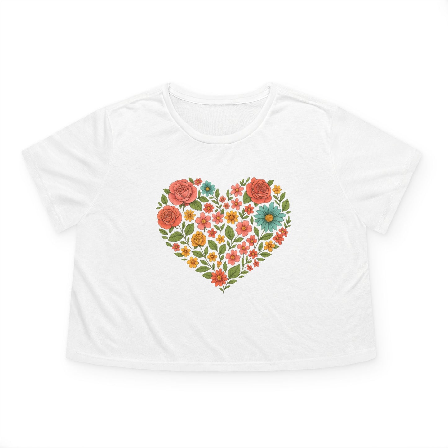 Floral-Love Cropped Tee
