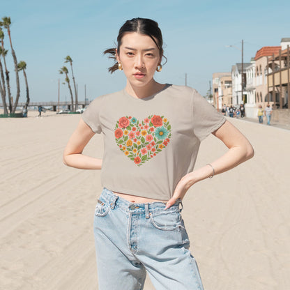 Floral-Love Cropped Tee
