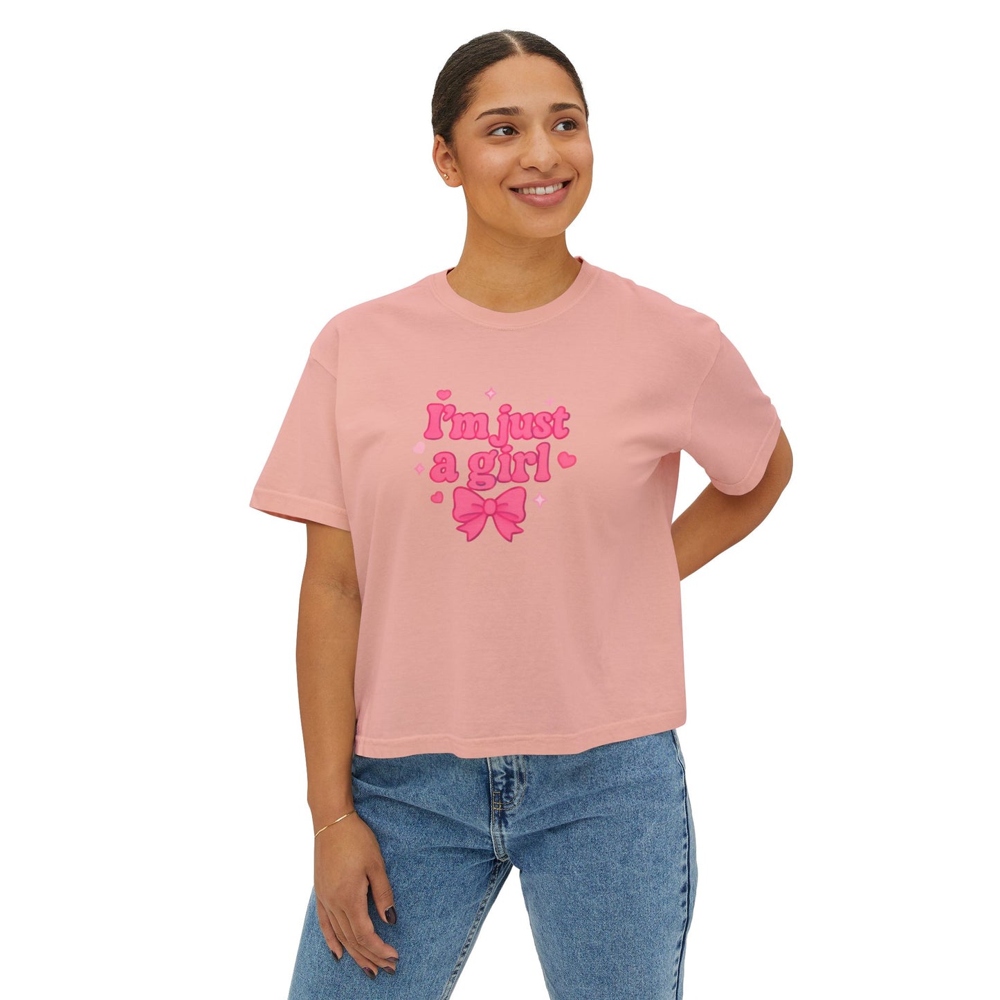 Boxy Tee - I'm Just A Girl Women's Graphic T-Shirt