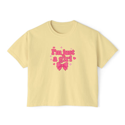 Boxy Tee - I'm Just A Girl Women's Graphic T-Shirt