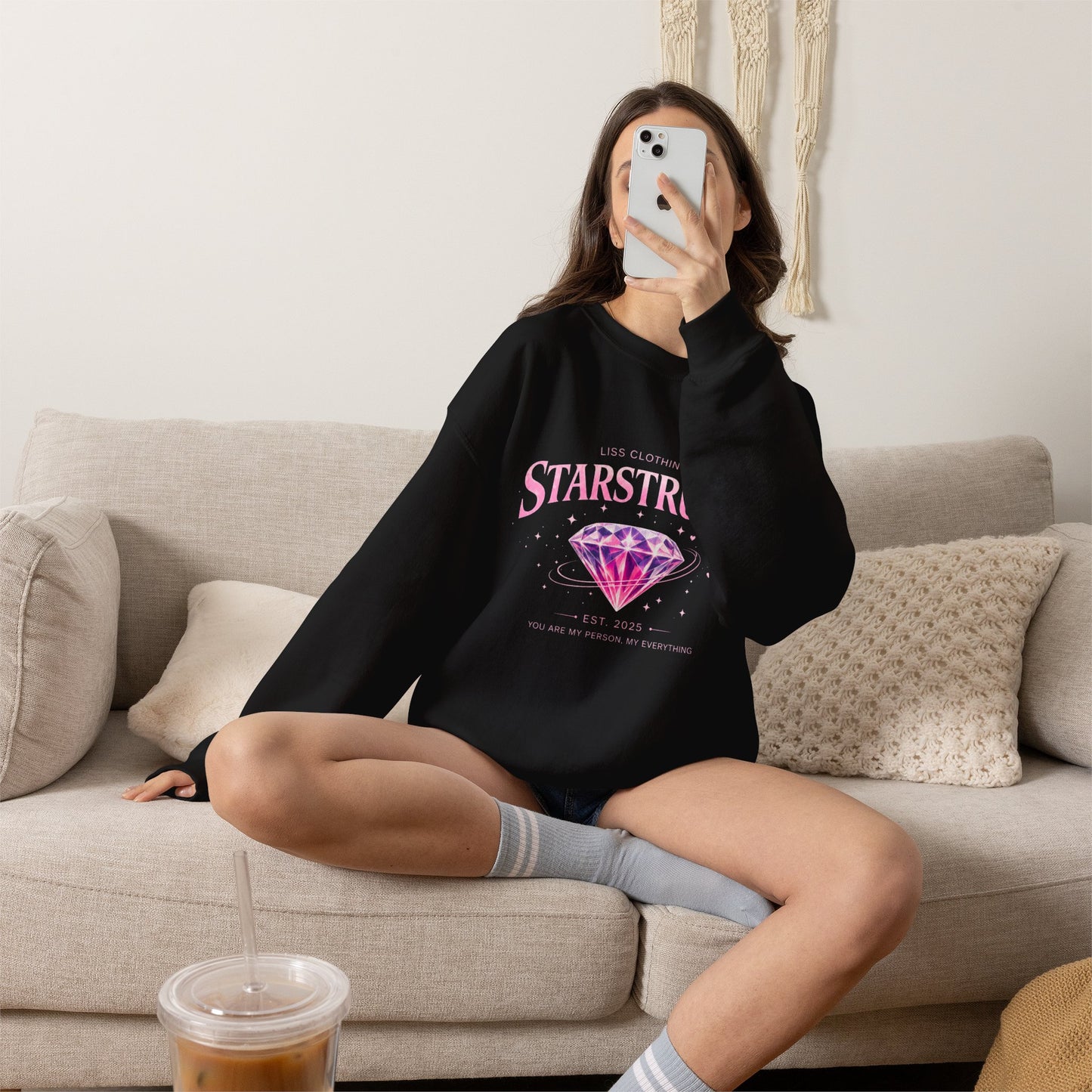 STARSTRUCK Oversized Graphic Crewneck Sweatshirt