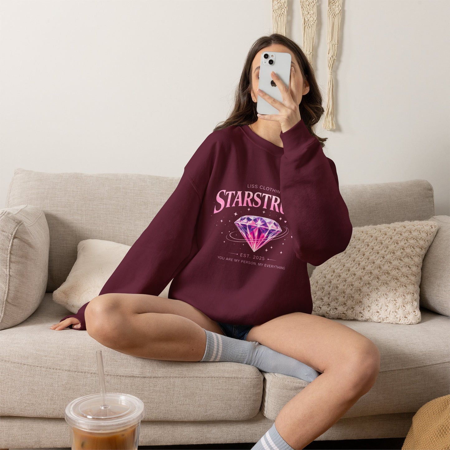 STARSTRUCK Oversized Graphic Crewneck Sweatshirt