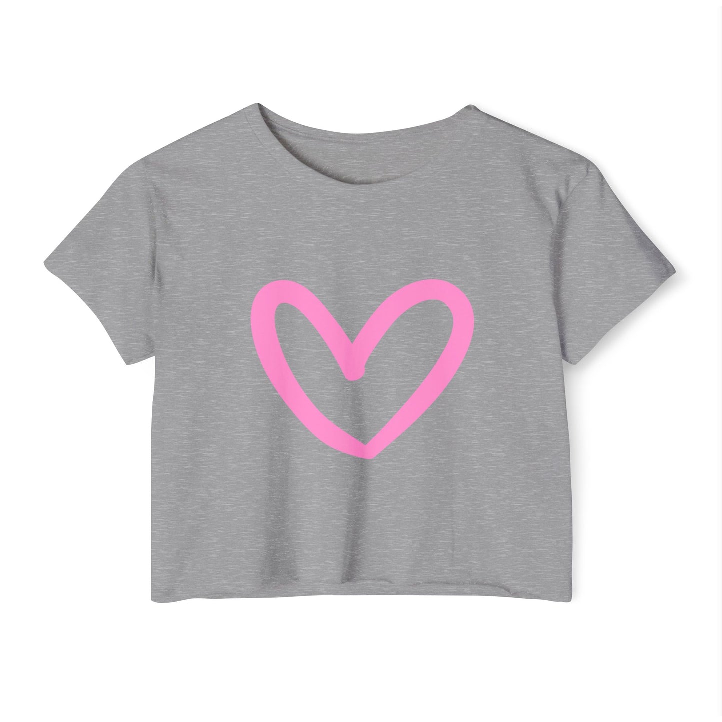 Women's Festival Crop Top - Pink Heart Design