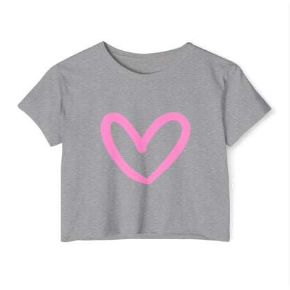 Women's Festival Crop Top - Pink Heart Design