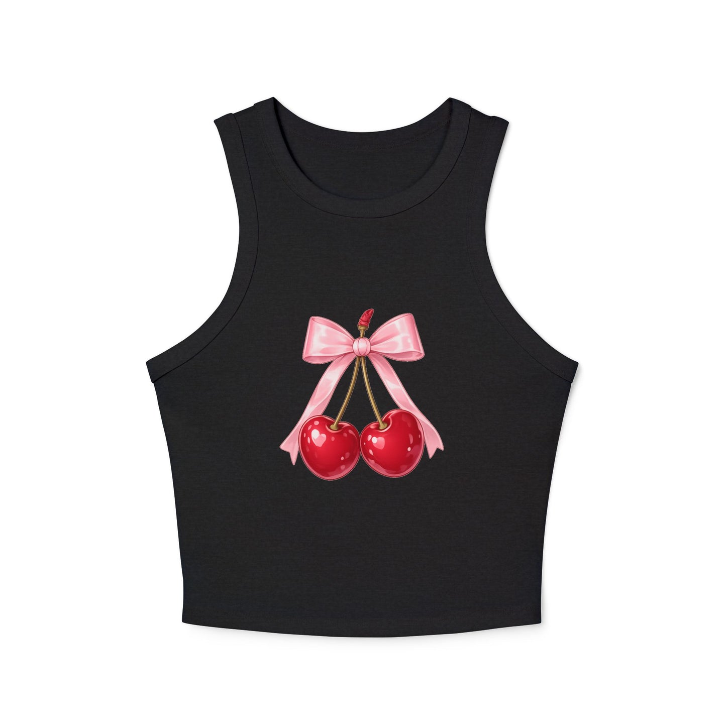 Cherry Bow Charm Racer Tank Top