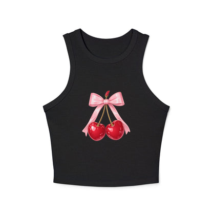 Cherry Bow Charm Racer Tank Top