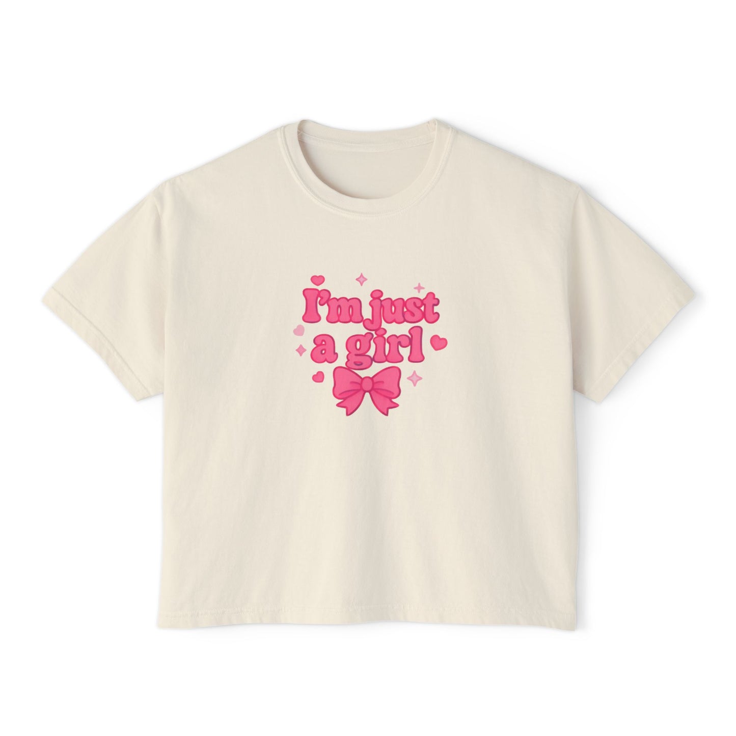 Boxy Tee - I'm Just A Girl Women's Graphic T-Shirt