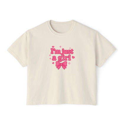 Boxy Tee - I'm Just A Girl Women's Graphic T-Shirt