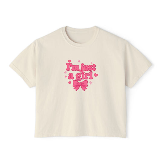 Boxy Tee - I'm Just A Girl Women's Graphic T-Shirt