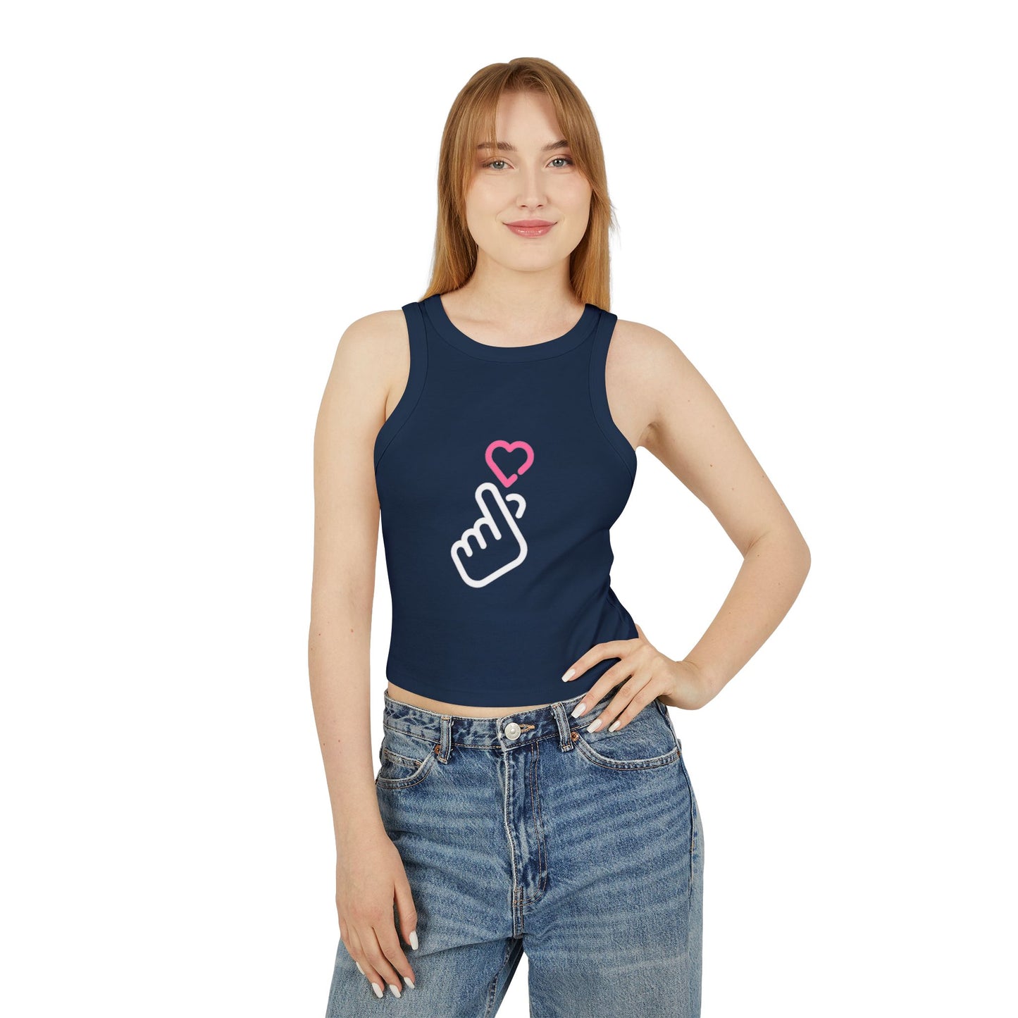 Tank Top - Finger Heart K-pop - Cute & Minimal Design