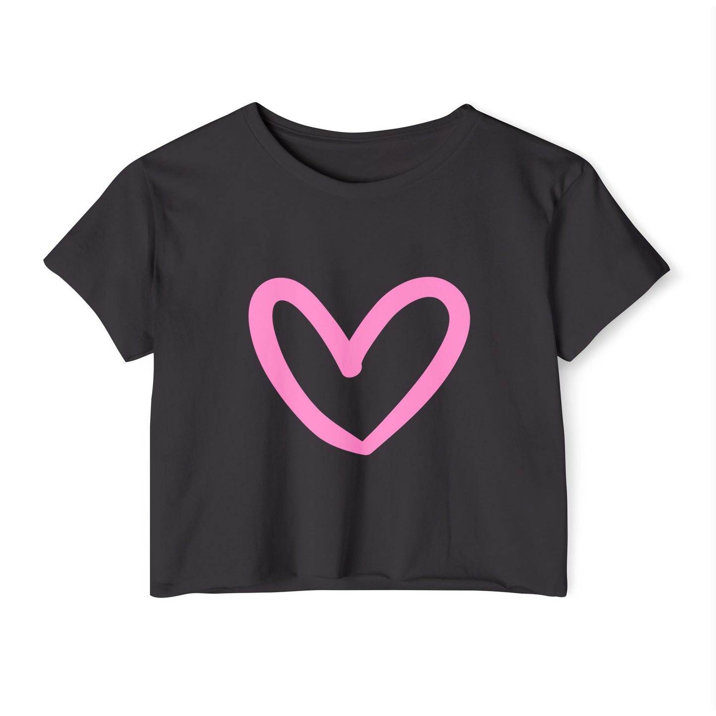 Women's Festival Crop Top - Pink Heart Design