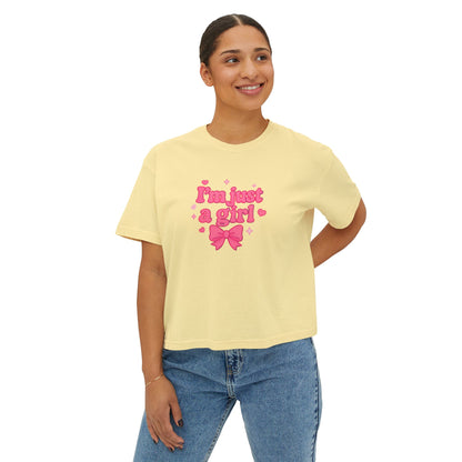 Boxy Tee - I'm Just A Girl Women's Graphic T-Shirt