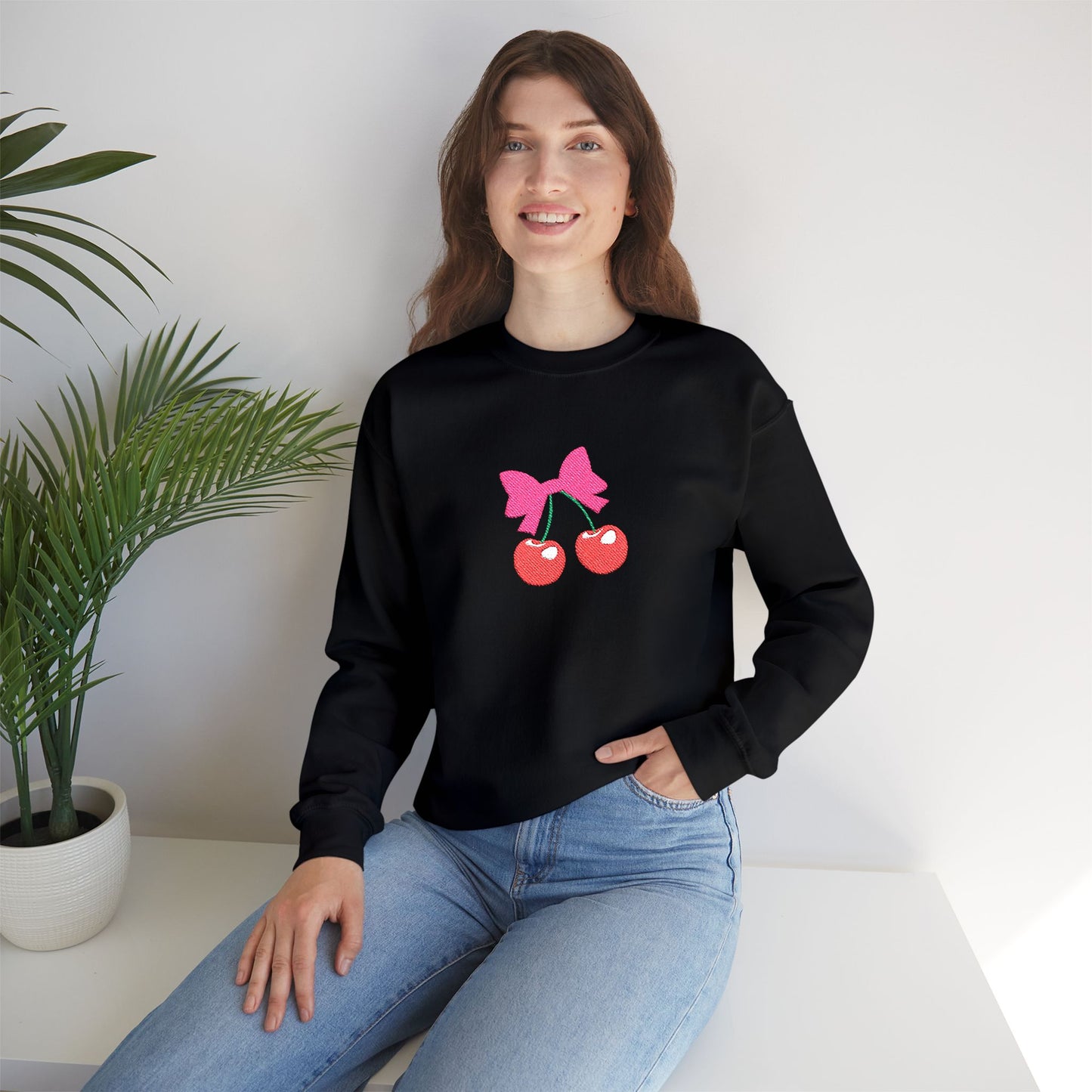 Cherry Embroidery Sweatshirt