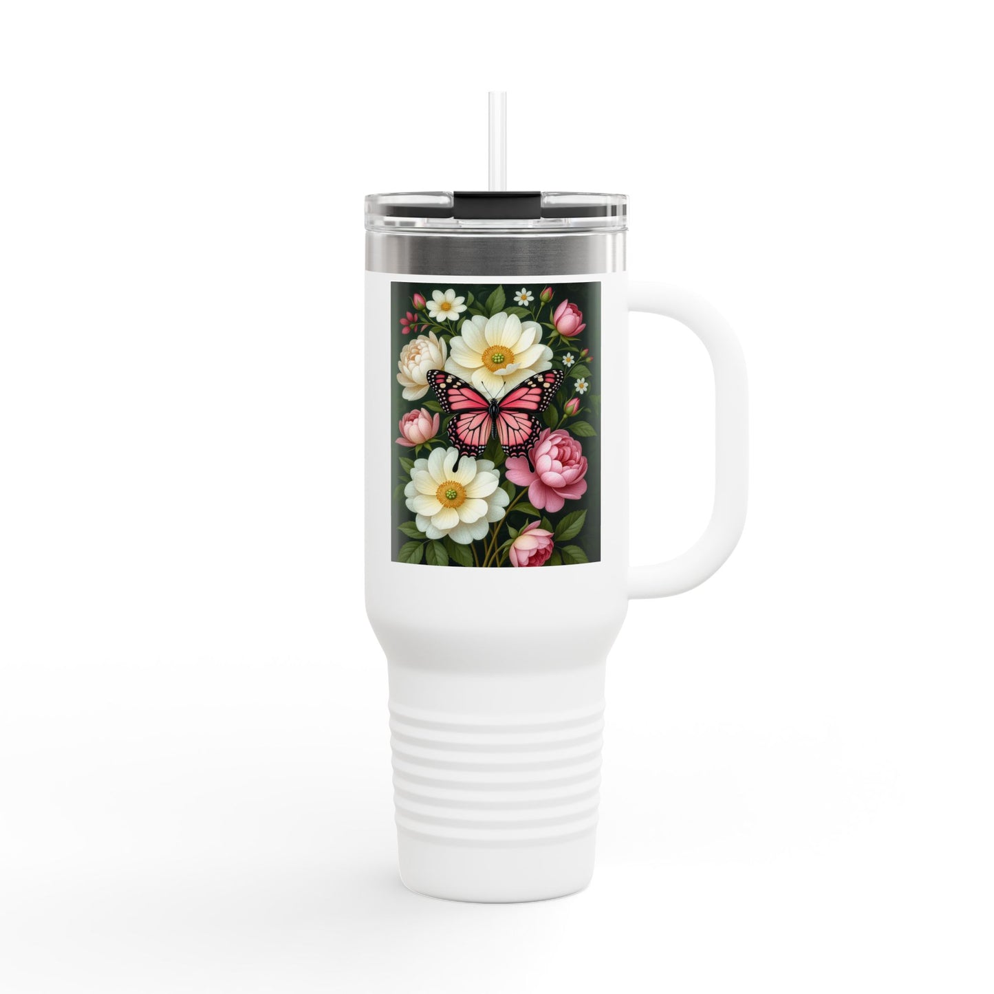Floral Butterfly Travel Mug