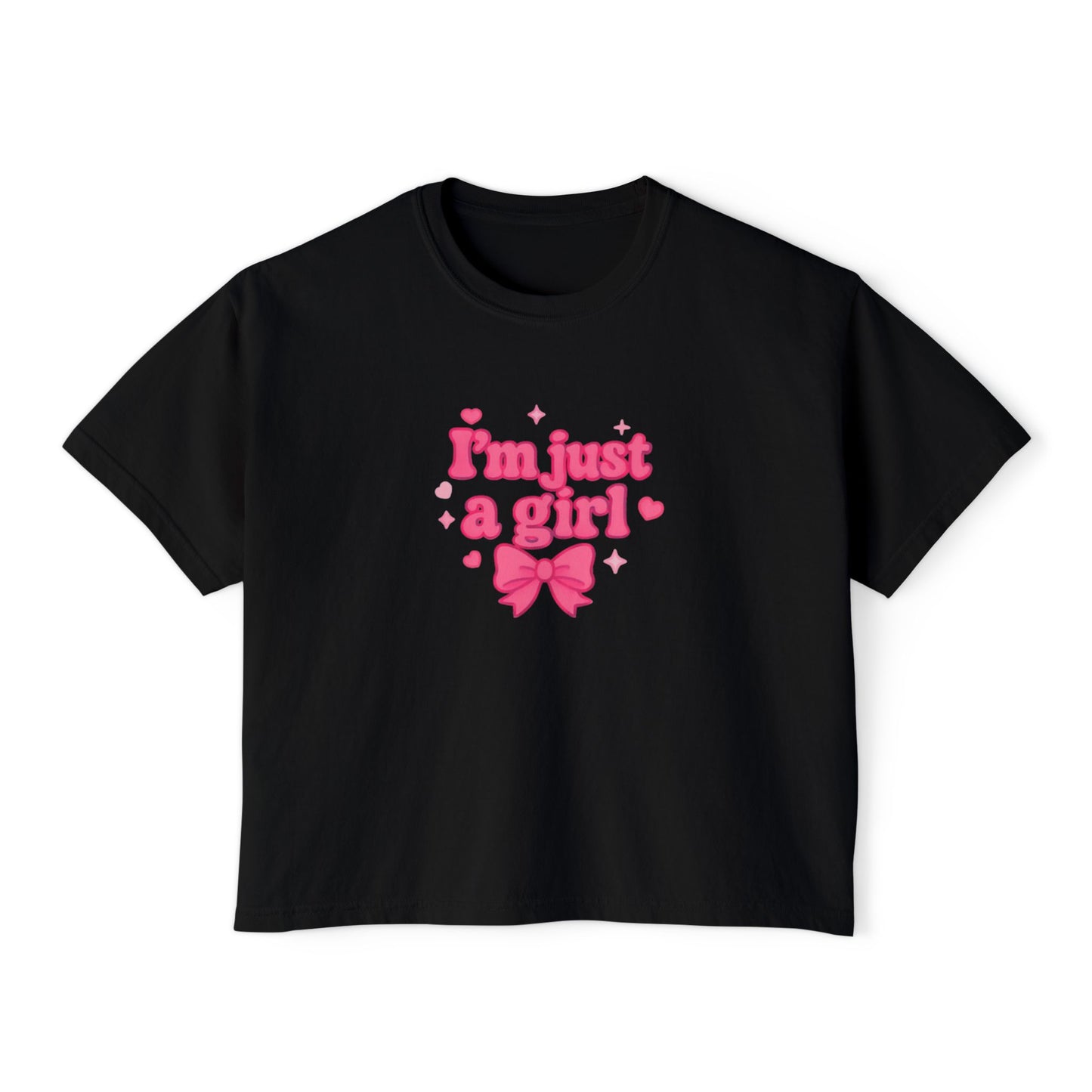 Boxy Tee - I'm Just A Girl Women's Graphic T-Shirt