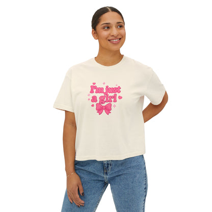 Boxy Tee - I'm Just A Girl Women's Graphic T-Shirt