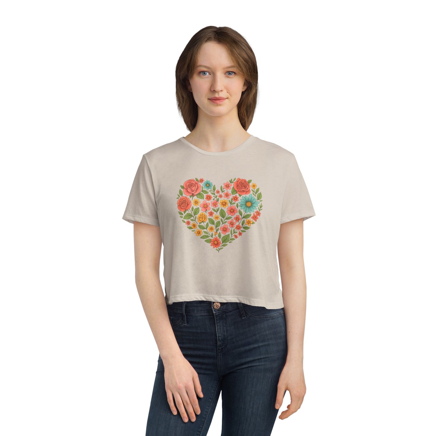 Floral-Love Cropped Tee