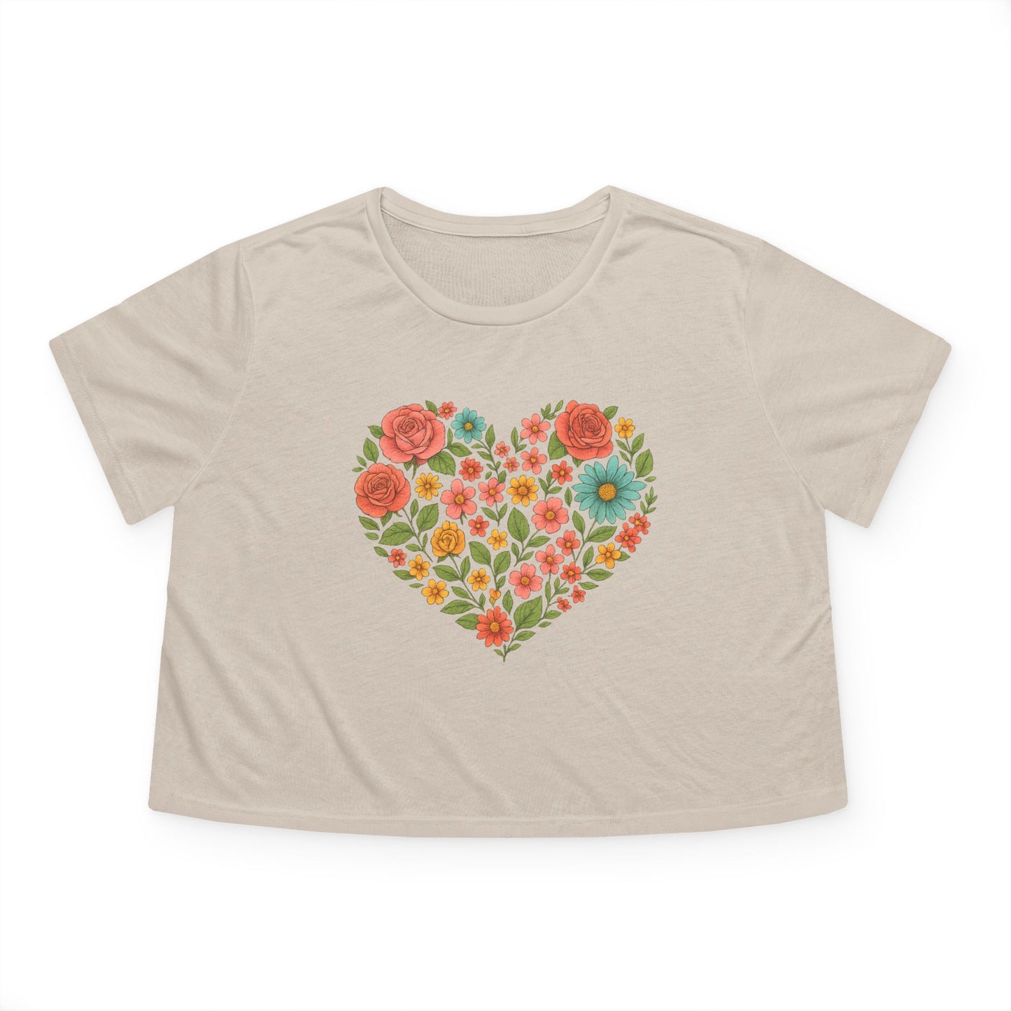Floral-Love Cropped Tee
