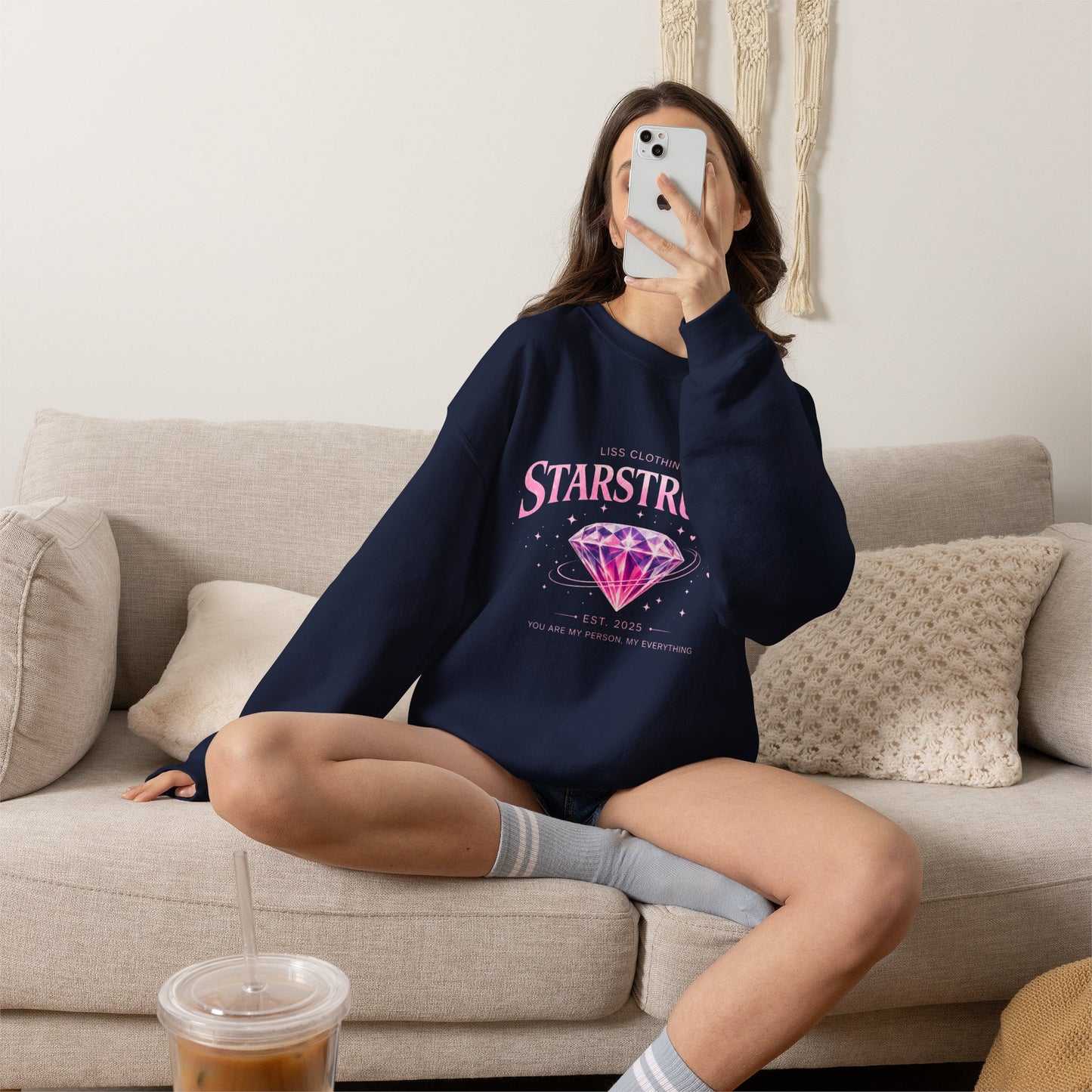 STARSTRUCK Oversized Graphic Crewneck Sweatshirt