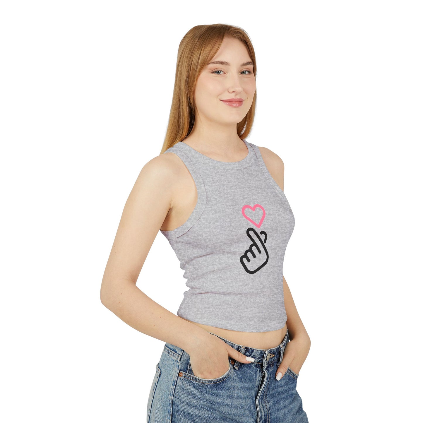 Tank Top - Finger Heart K-pop - Cute & Minimal Design