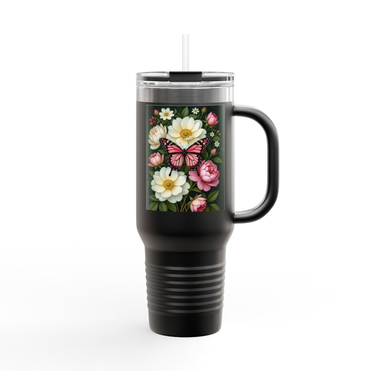 Floral Butterfly Travel Mug