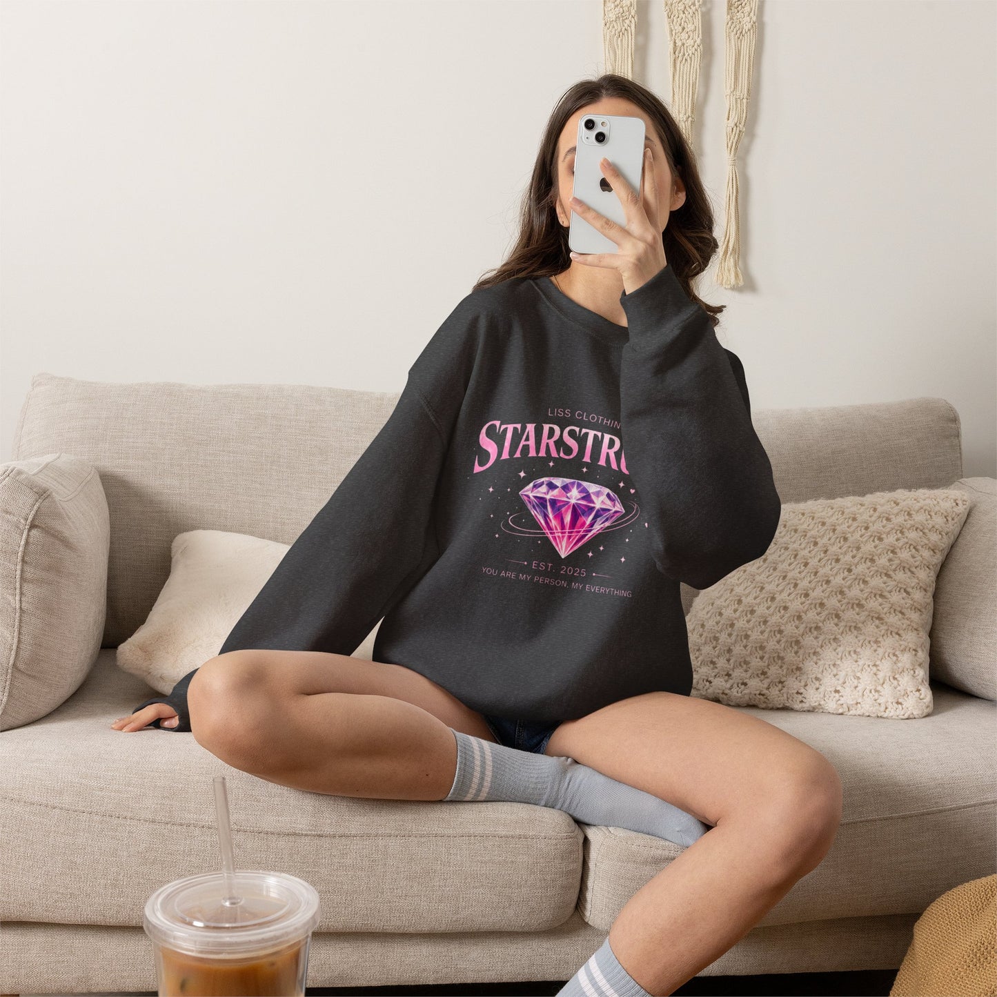 STARSTRUCK Oversized Graphic Crewneck Sweatshirt