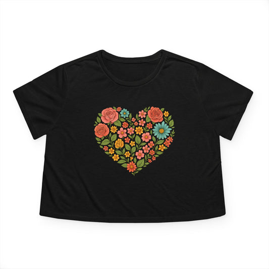 Floral-Love Cropped Tee