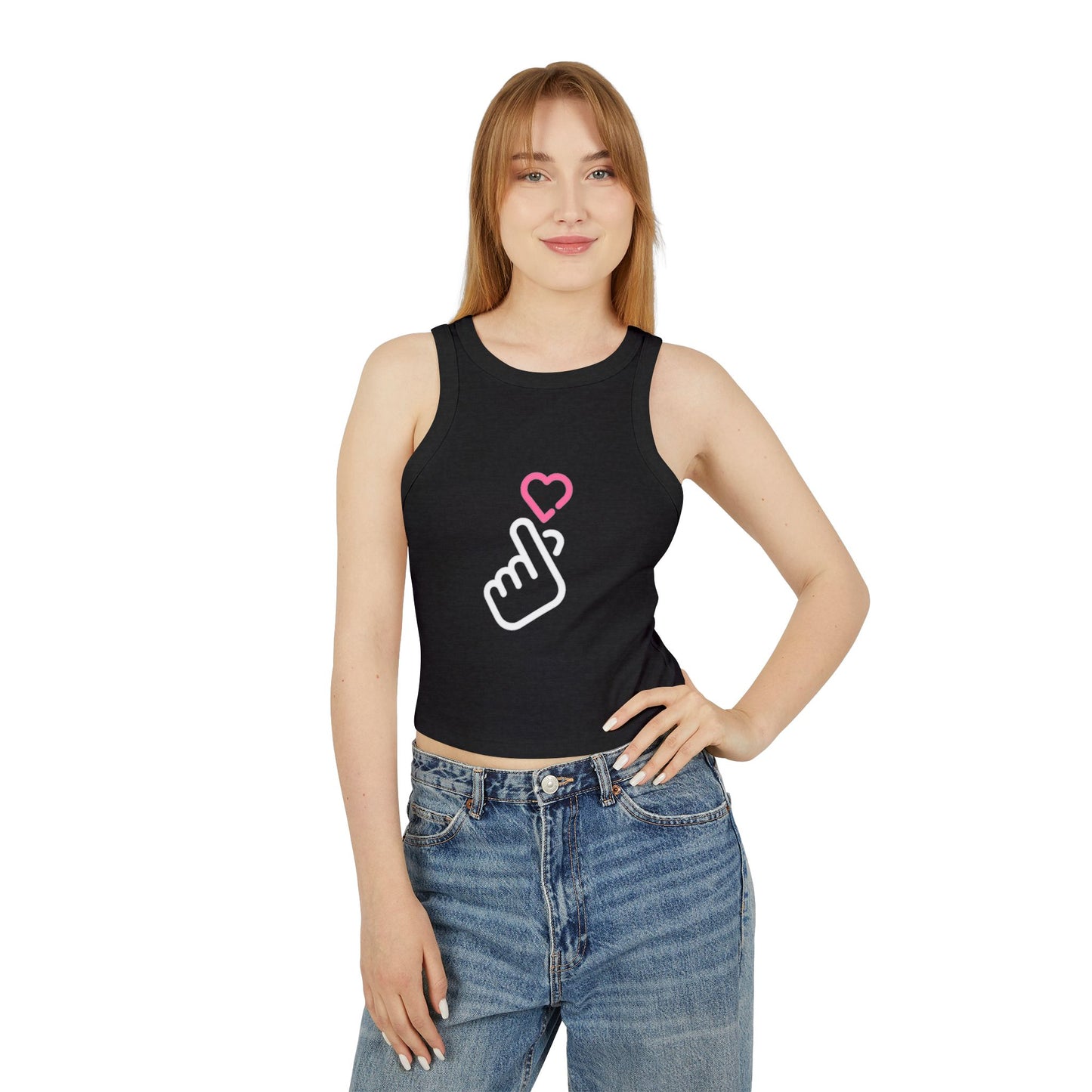 Tank Top - Finger Heart K-pop - Cute & Minimal Design
