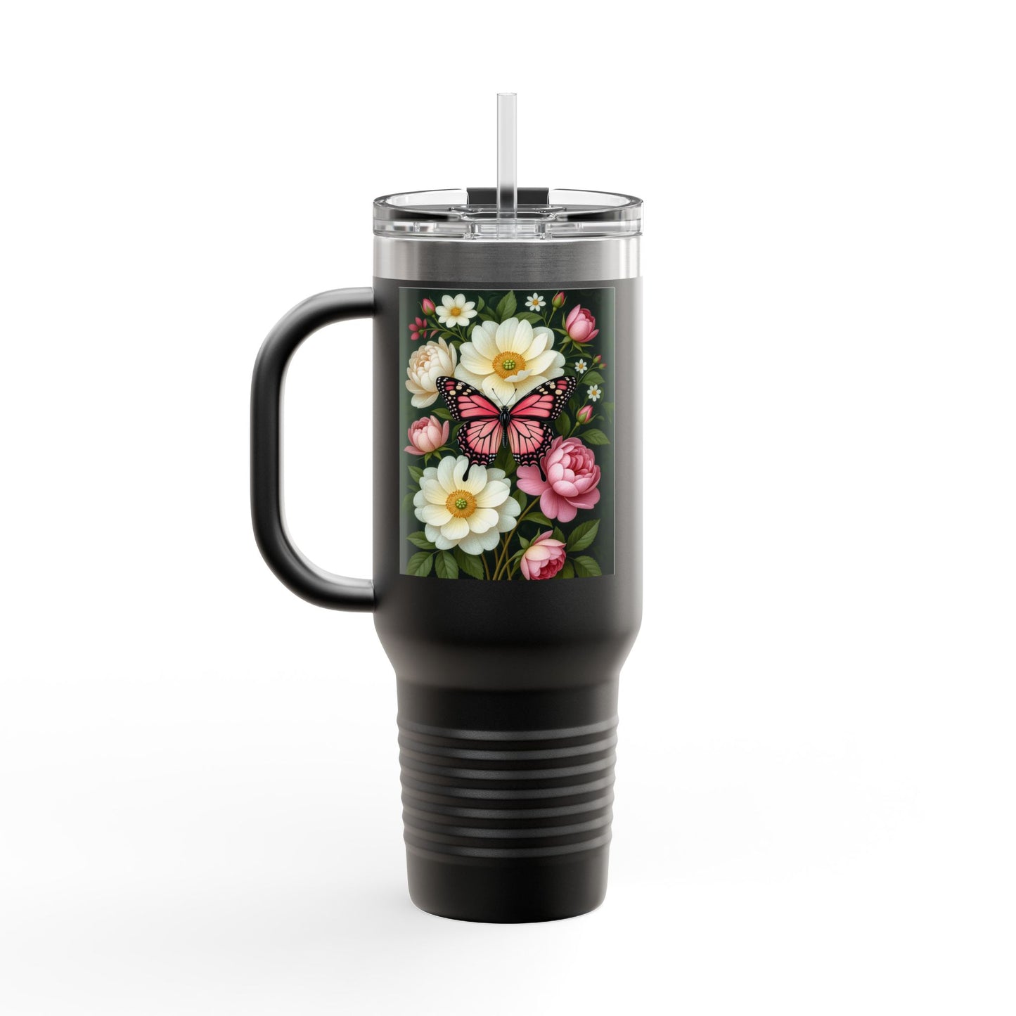 Floral Butterfly Travel Mug