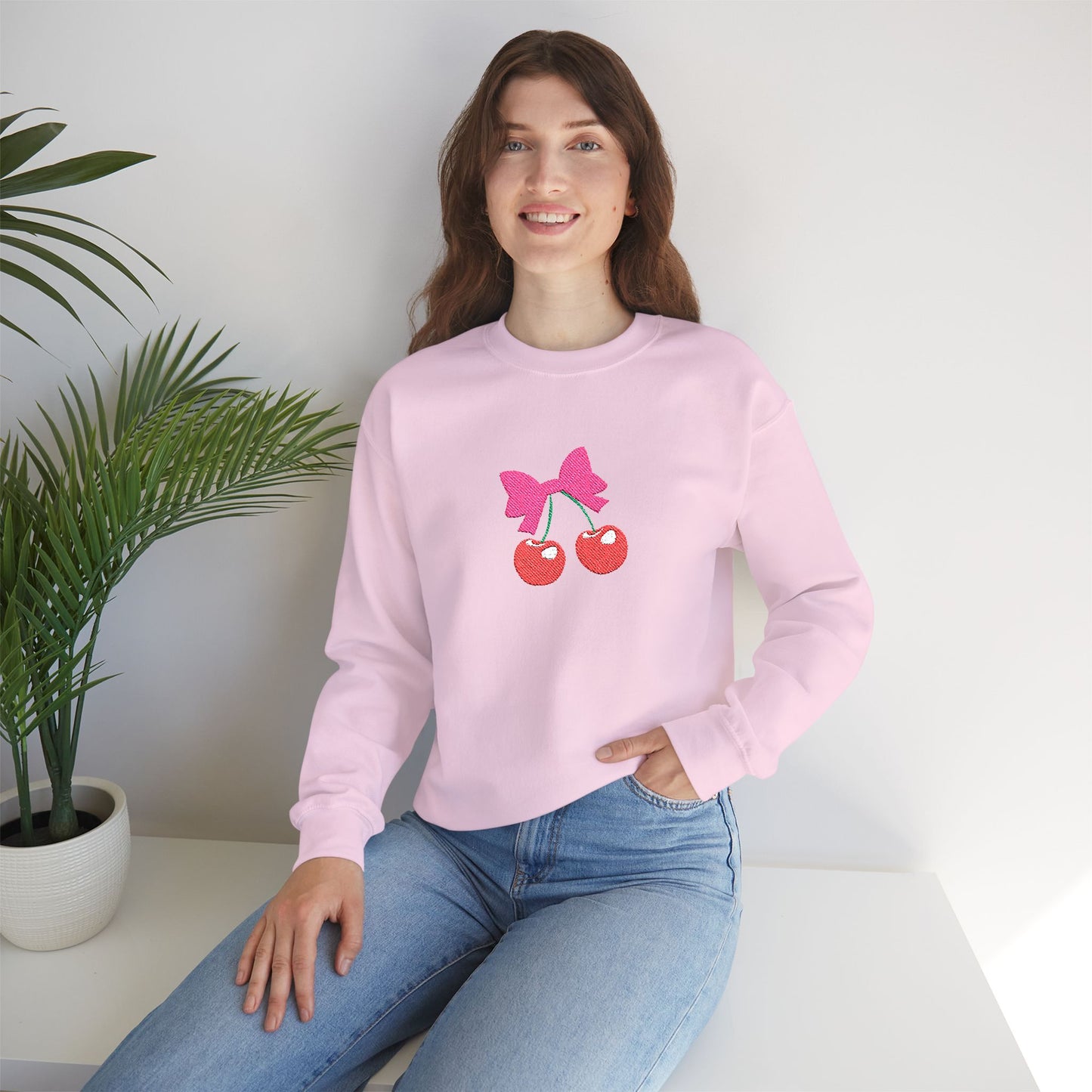 Cherry Embroidery Sweatshirt