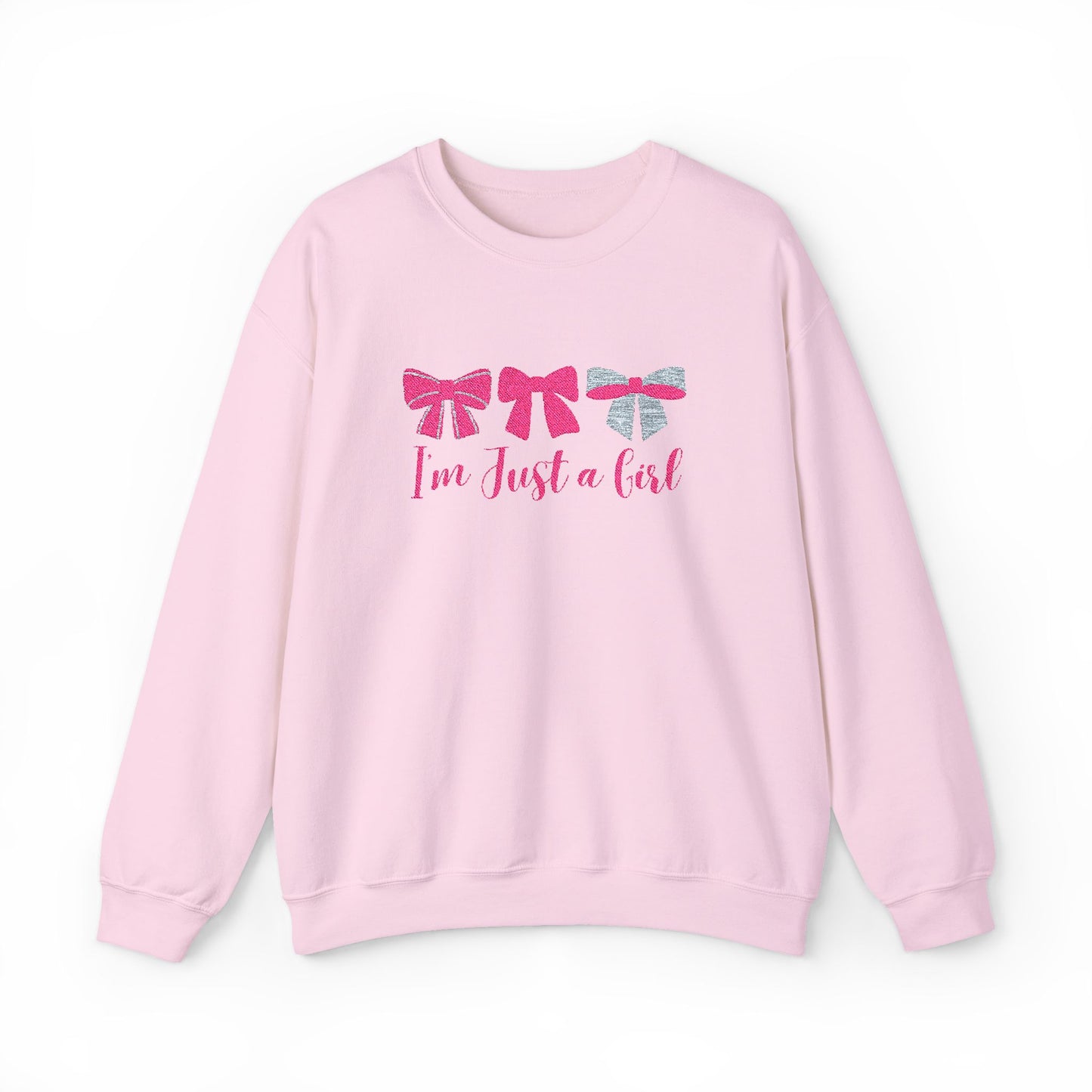 'I'm Just a Girl' Embroidery Sweatshirt