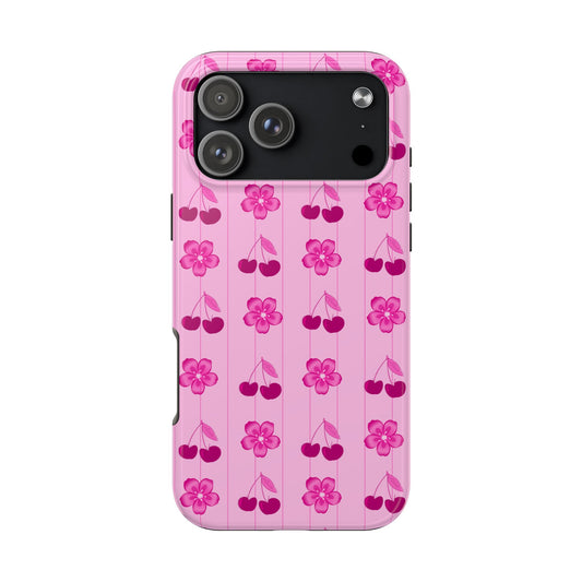 Pink Floral Cherry Tough iPhone Case